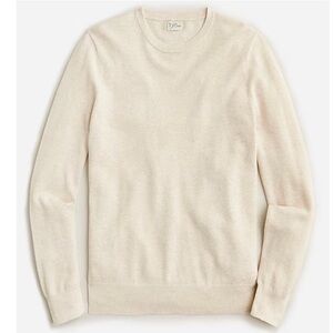 J. Crew Men's Cotton Piqué-Stitch Crewneck Pullover Sweater in Natural Beige XL